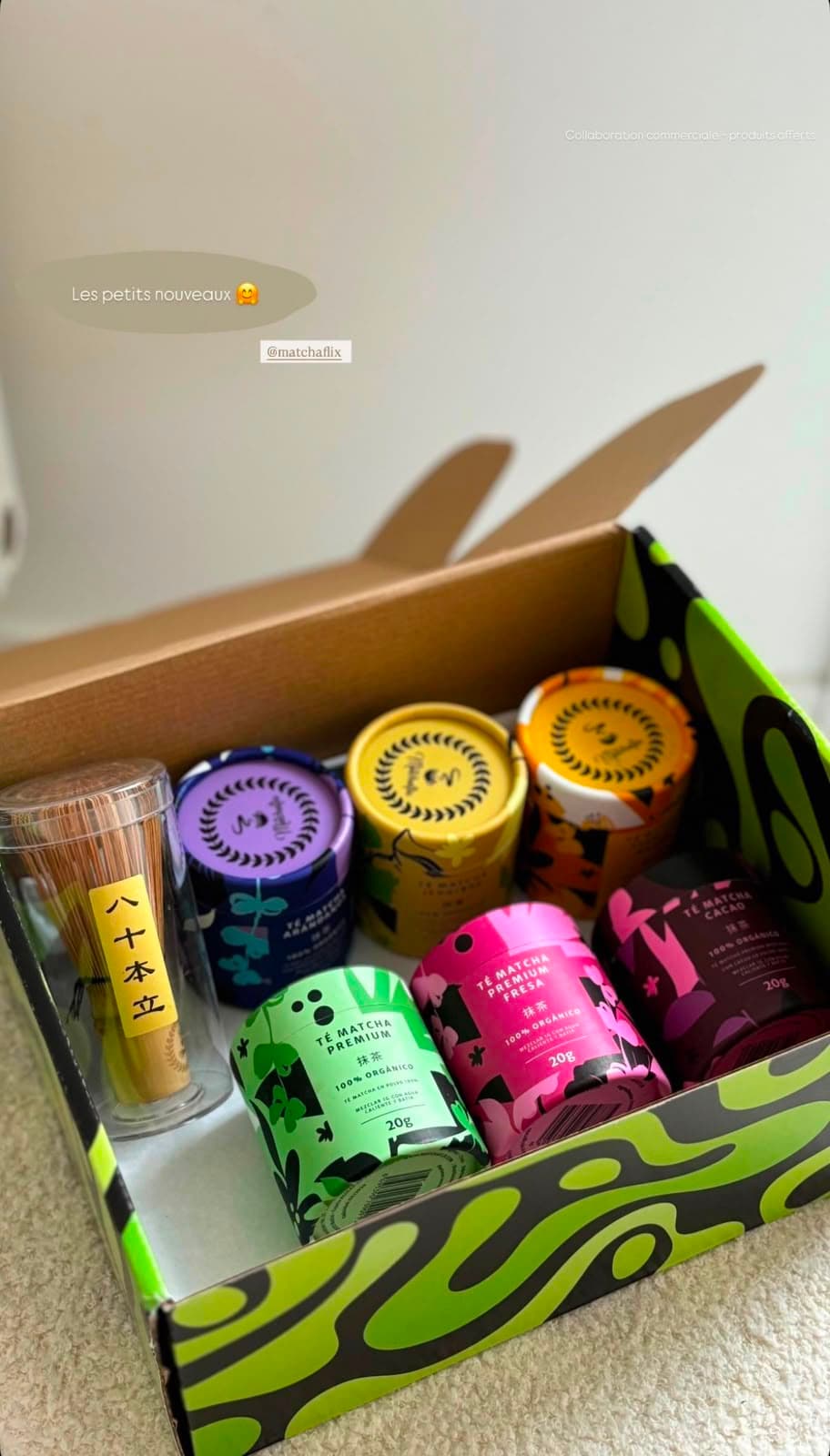 Story influenceuse — coffret Matchaflix